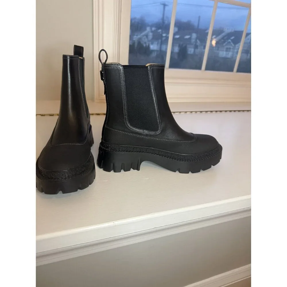 NEW Coach Jayla Chelsea Leather Ankle Platform Boots Women's US 6.5 $275 [jb]